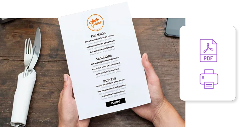 Impresión de menús PDF
