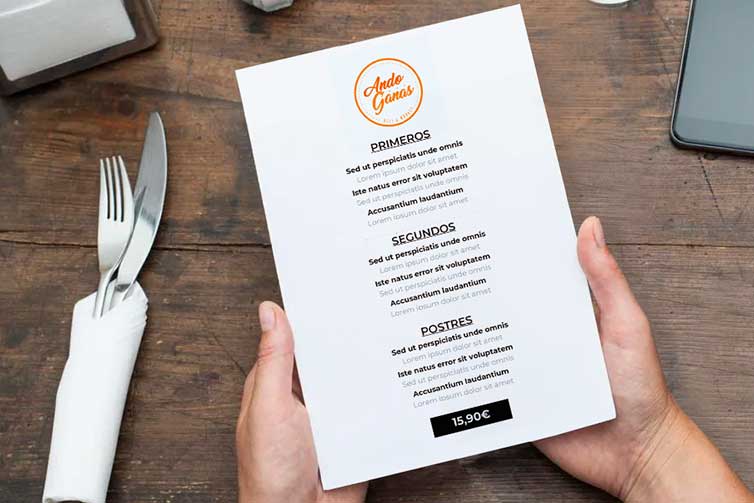 Imprime los menús de tu carta digital desde un PDF
