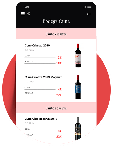 Cartas de vino digitales gratis