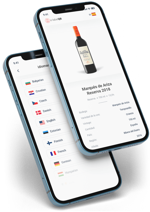 Etiquetado digital del vino - Cumple con los 24 idiomas de la UE